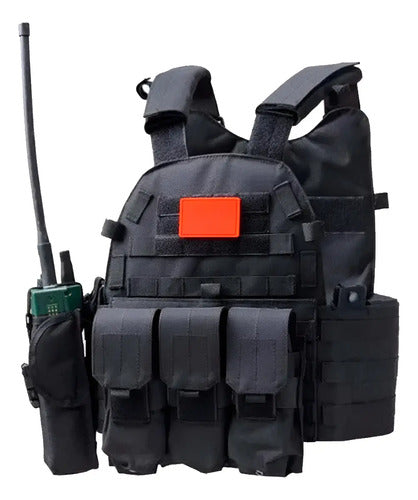 Chaleco Táctico Militar Policía Swat Sistema Molle Porta Cargadores Gotcha Airsoft Guardia
