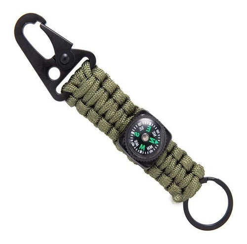 Llavero Tactico Cuerda Brujula Supervivencia Campismo
